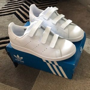 Adidas Stan Smith White Velcro Sneakers. New w box